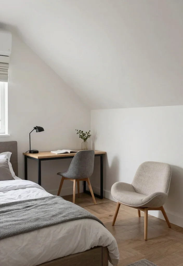 15 Low Ceiling Attic Bedroom Ideas: Cozy Smart Design - 15. Create Zones for Different Activities 1