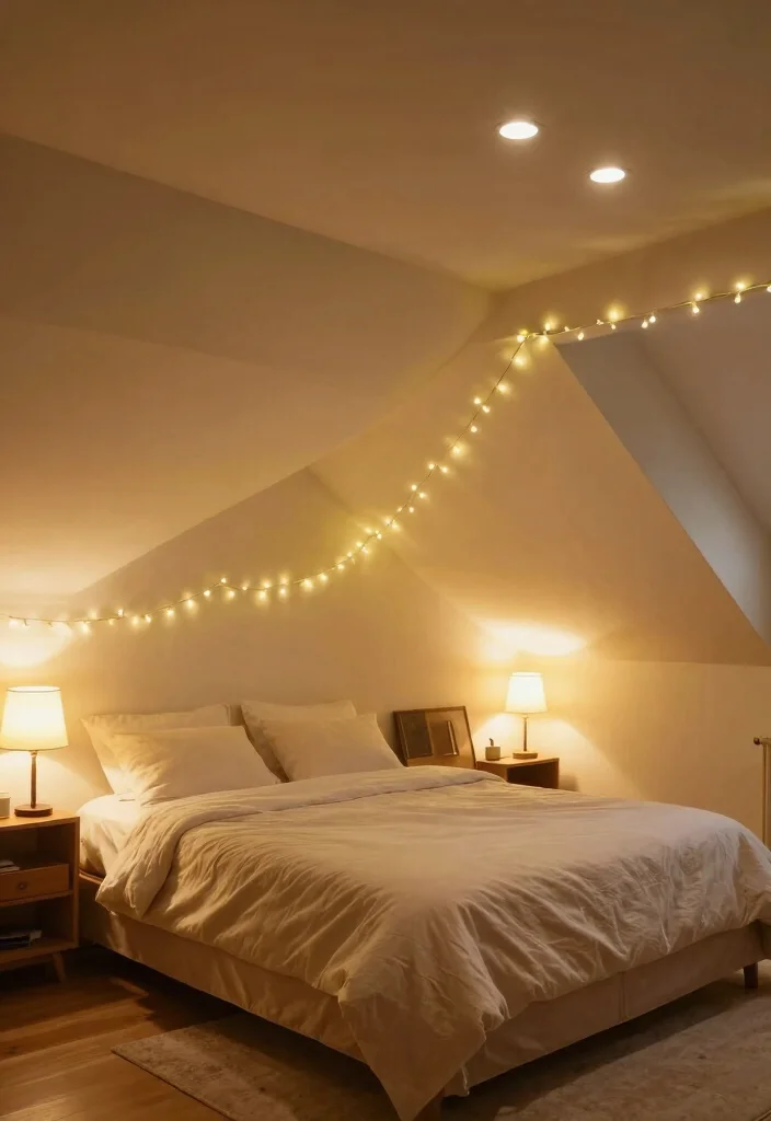 15 Low Ceiling Attic Bedroom Ideas: Cozy Smart Design - 5. Incorporate Smart Lighting 1