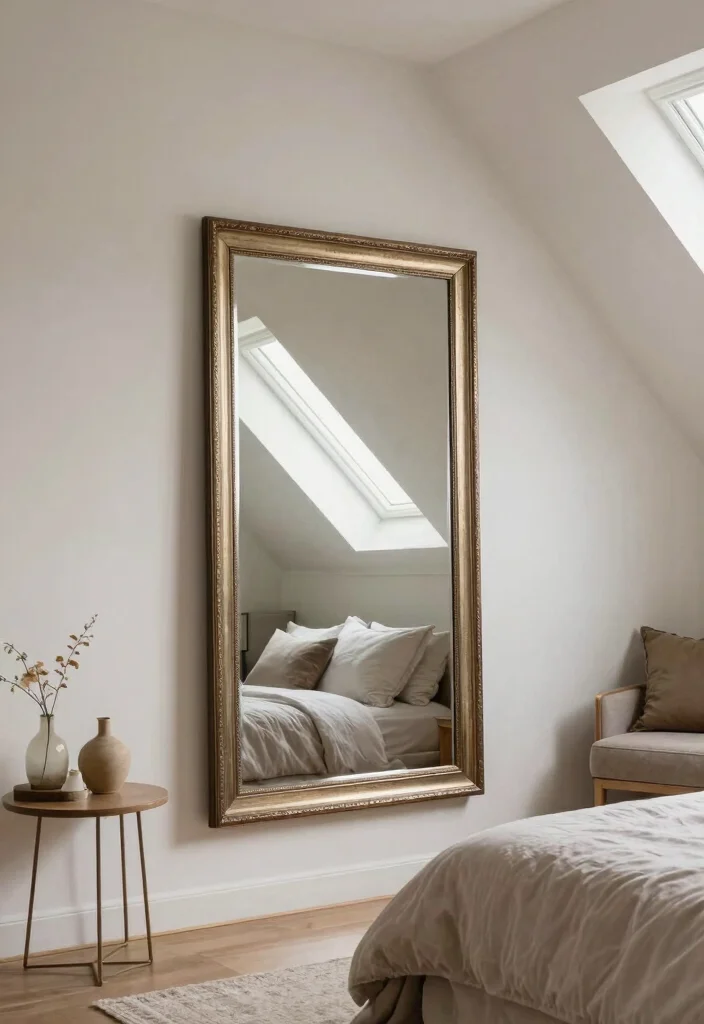 15 Low Ceiling Attic Bedroom Ideas: Cozy Smart Design - 6. Use Mirrors Strategically 1