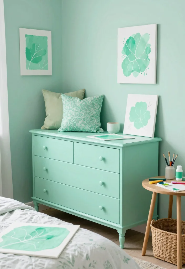 15 Mint Green Bedroom Ideas Fresh Soft Style - 15. DIY Mint Green Projects 1