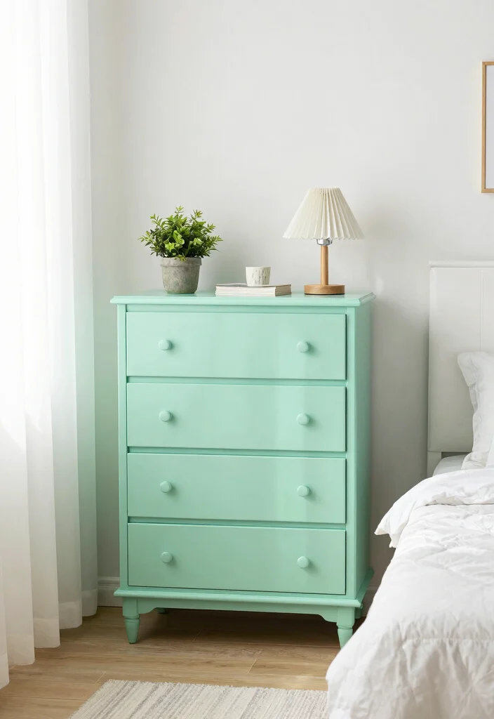 15 Mint Green Bedroom Ideas Fresh Soft Style - 3. Mint Green Furniture Pieces 1