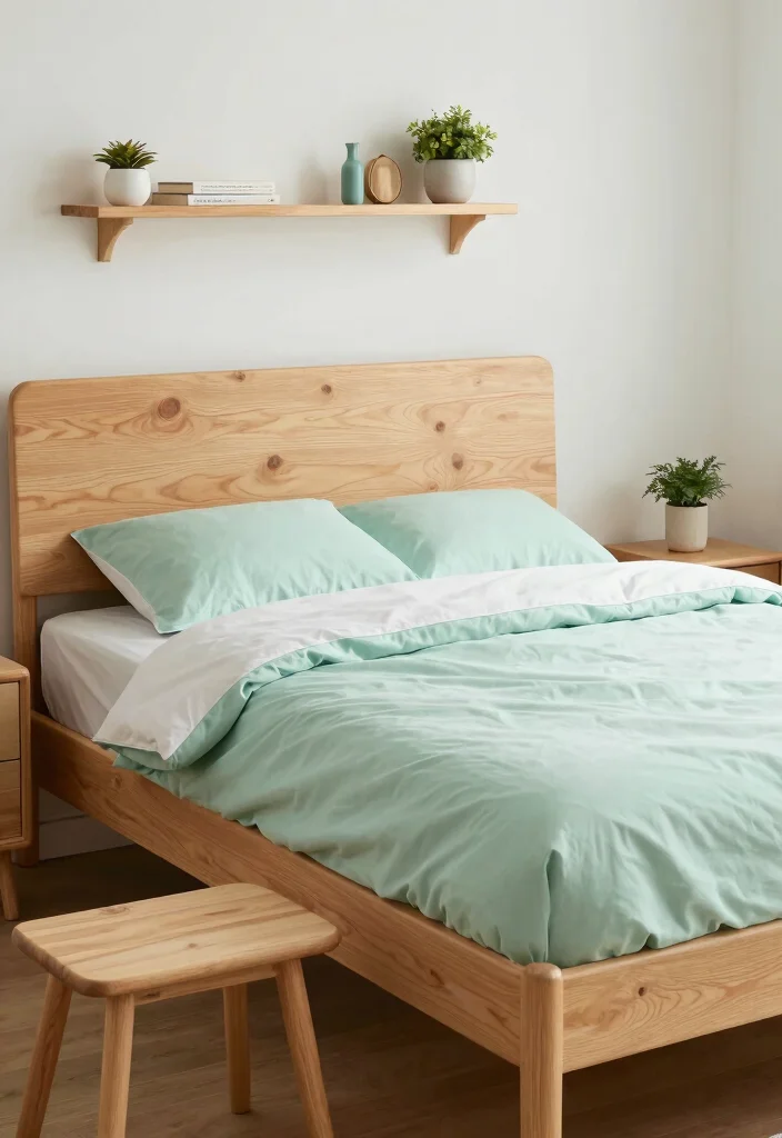 15 Mint Green Bedroom Ideas Fresh Soft Style - 4. Mint Green and Wood Combinations 1