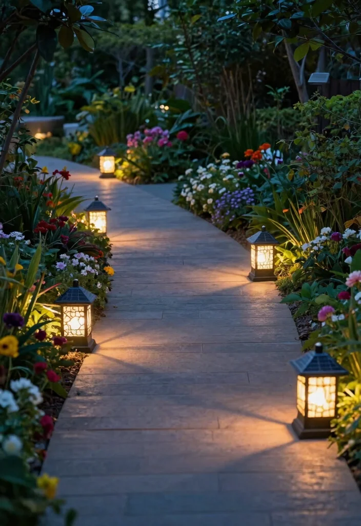 15 Outdoor Lantern Decor Ideas for a Warm and Inviting Patio - 2. Solar-Powered Pathway Lights 1