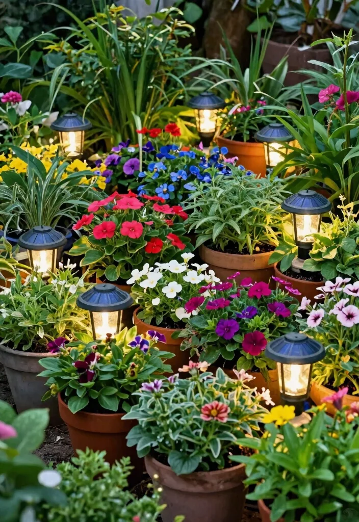15 Outdoor Lantern Decor Ideas for a Warm and Inviting Patio - 4. Lanterns in Potted Plants 1