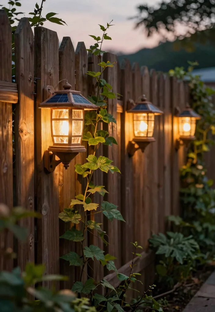 15 Outdoor Lantern Decor Ideas for a Warm and Inviting Patio - 5. Rustic Lanterns on Fences 1