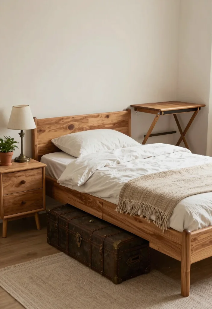 15 Small Rustic Bedroom Ideas Warm Cozy Charm - 2. Utilize Multi-functional Furniture 1