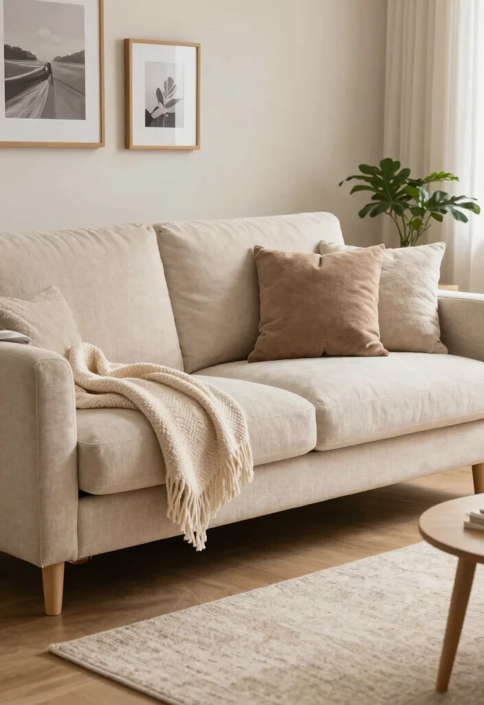 15 Small Sofa Living Room Ideas for Cozy Studio Apartments - 12. Textured Fabrics for Added Comfort 1