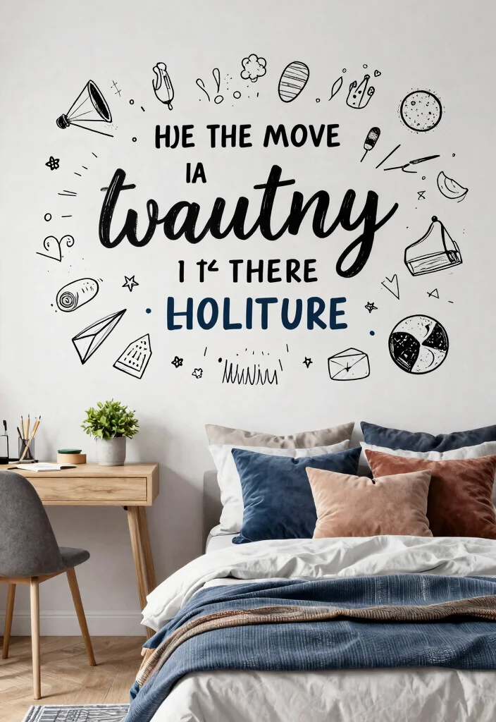 15 Wall Painting Ideas for Teen Bedrooms: Creative Expressions - 9. Inspirational Quotes 1