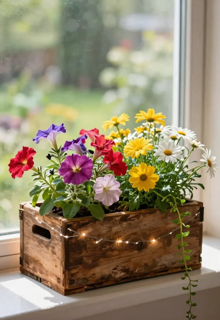 15 Window Planter Box Ideas to Add Color and Charm to Any Home 1 15 Window Planter Box Ideas to Add Color and Charm to Any Home - 1. Charming Rustic Wood Box Planter 1