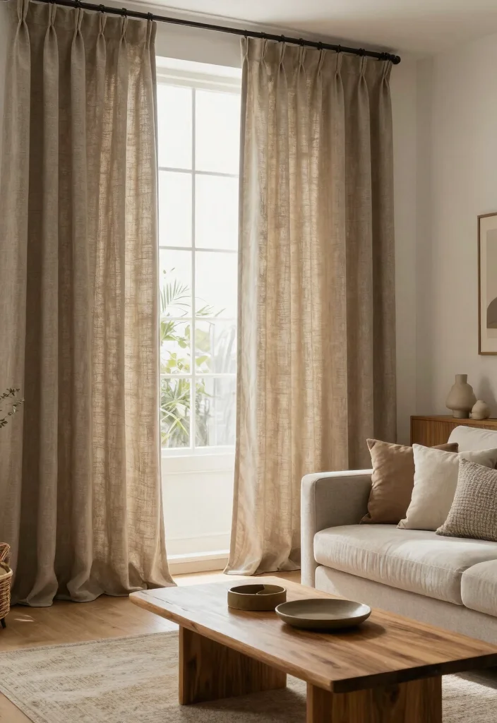 16 Beautiful Curtains Living Room Ideas: Stylish Soft Layers - 3. Sustainable Fabric Choices 1