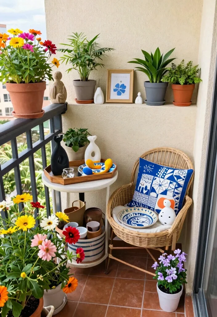 16 Bedroom Balcony Second Story Ideas: Bright Private Escape - 16. Personal Touches with Decor 1