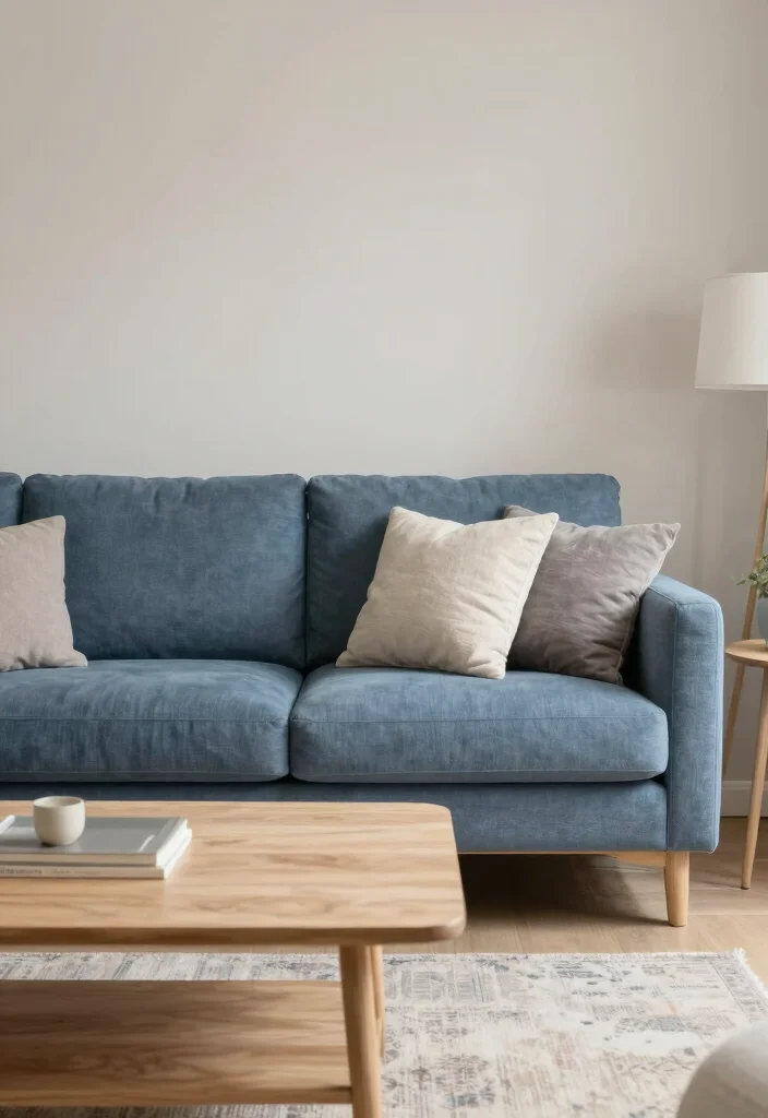 16 Blue Couch Living Room Decor Ideas Fresh Coordinated Style - 8. Achieve Harmony with Neutral Tones 1