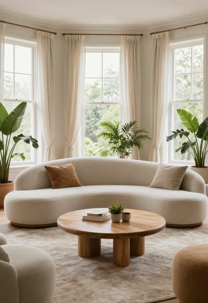 16 Living Room Decor Green Ideas for a Fresh Natural Feel - 12. Organic Shape Furniture 1