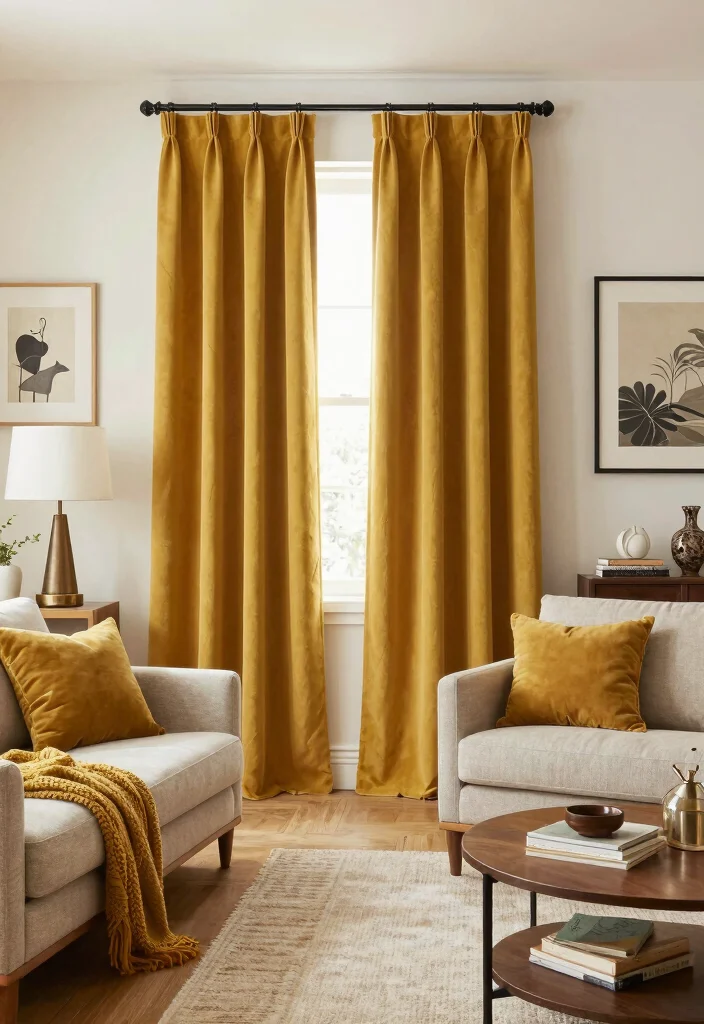 16 Mustard Curtains Living Room Ideas: Warm Trendy Pop 17 16 Mustard Curtains Living Room Ideas: Warm Trendy Pop - Conclusion 1