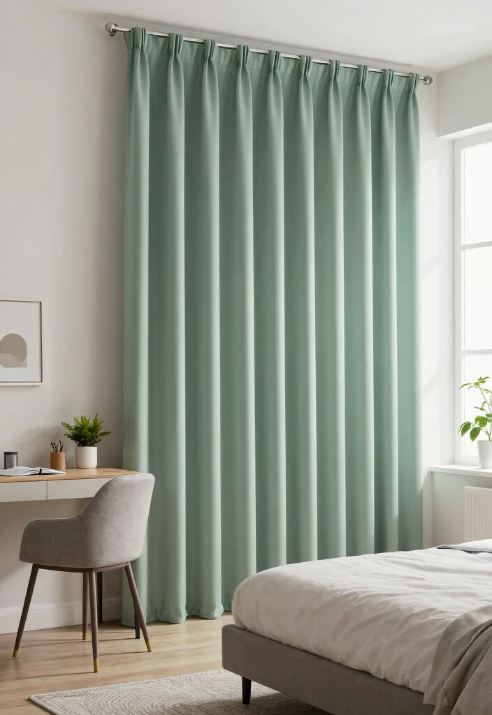 16 Sage Green Curtains Bedroom Ideas: Calm Elegant Touch - 10. Functional Spaces 1