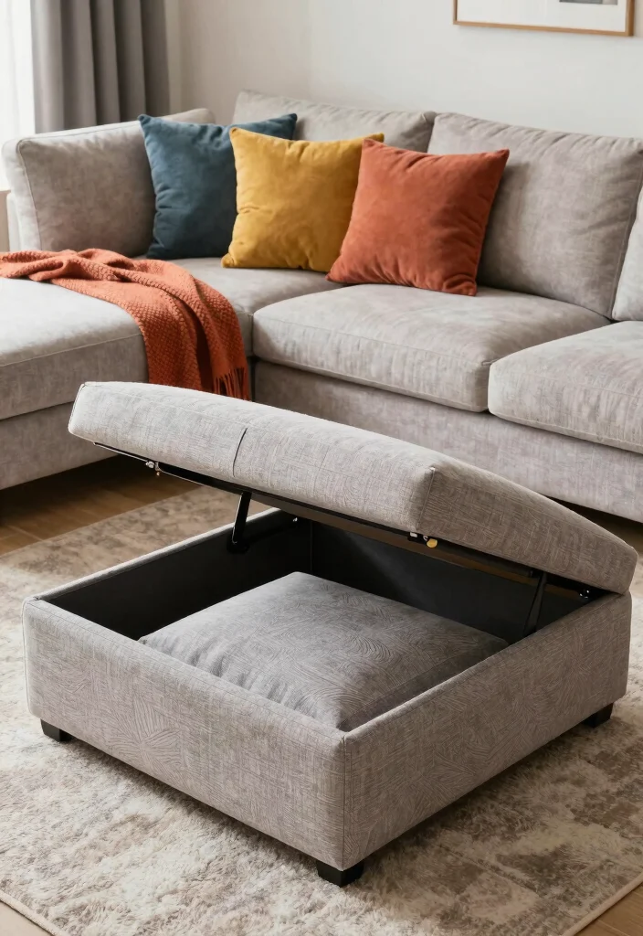16 Slanted Wall Living Room Ideas: Smart Design Solutions - 5. Multi-functional Seating 1