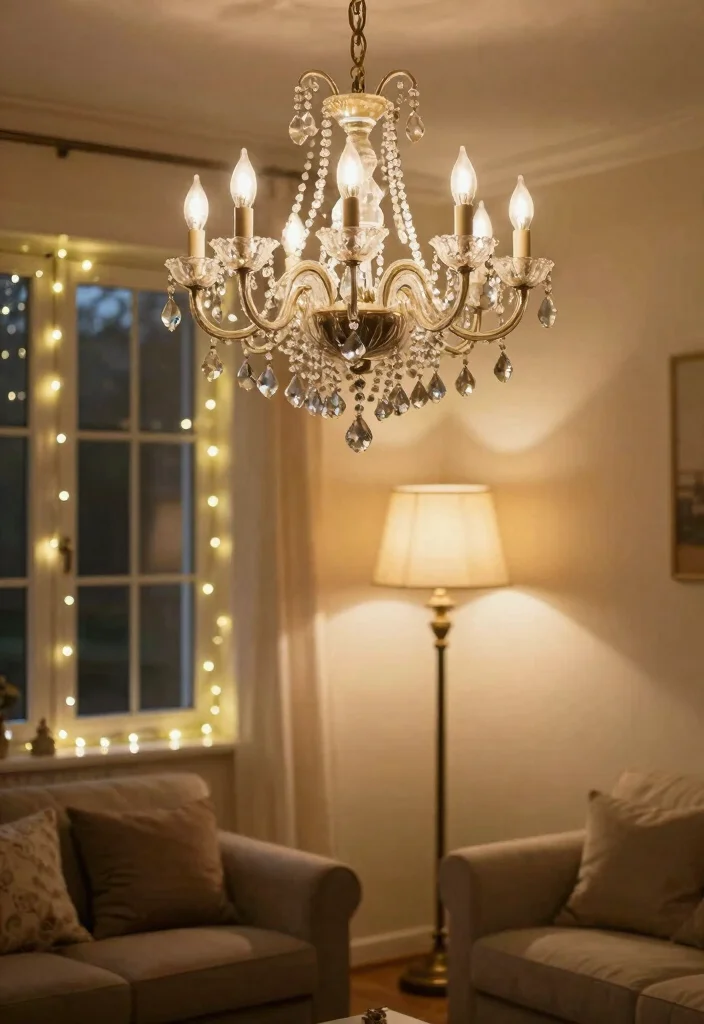 16 Witchy Living Room Decor Ideas: Dark Mystical Charm - 11. Ethereal Lighting Fixtures 1