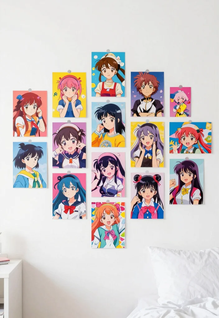 17 Anime Poster Wall Bedroom Ideas to Express Your Personal Style - 6. Color Pop 1