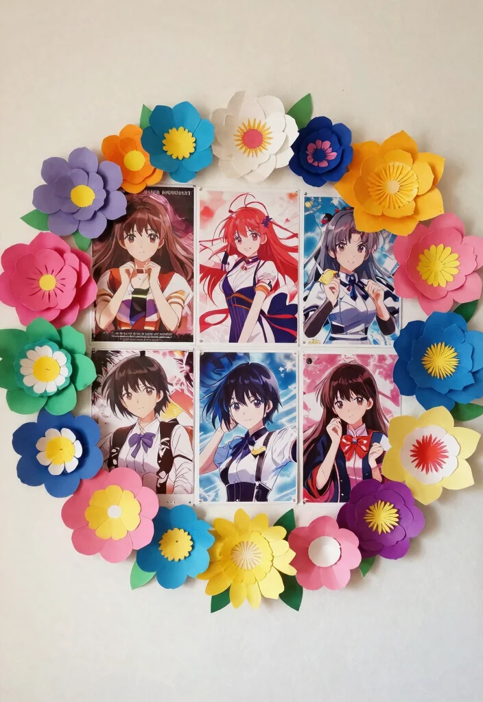 17 Anime Poster Wall Bedroom Ideas to Express Your Personal Style - 9. DIY Paper Flowers 1