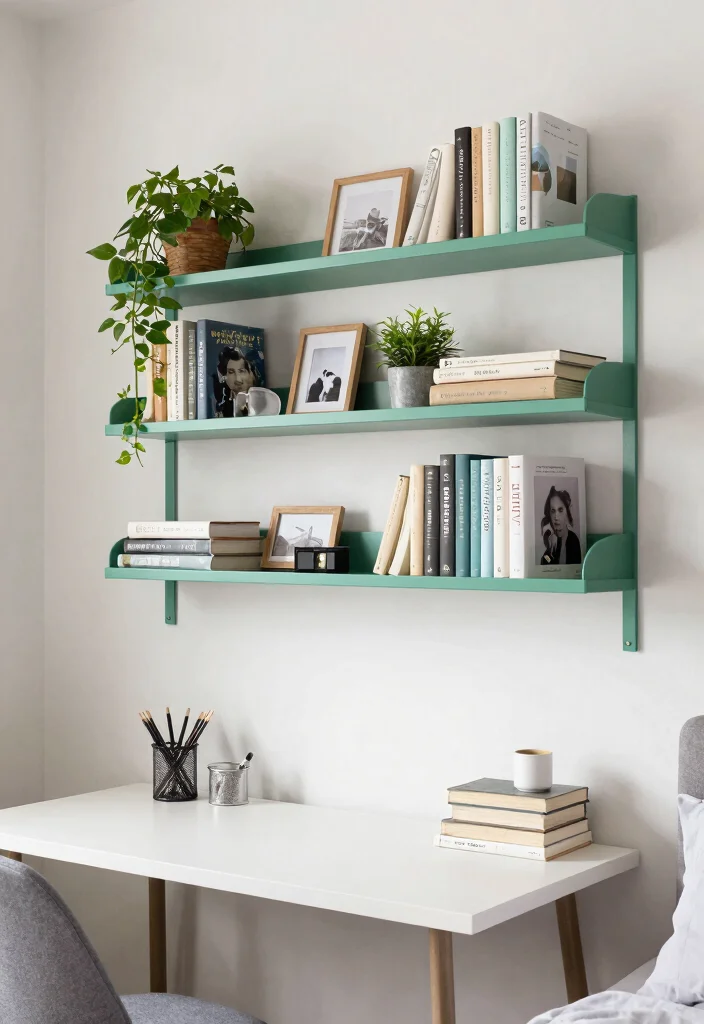17 Bedroom Ideas for Students: Smart Budget Friendly Style - 4. Wall-mounted Shelves 1