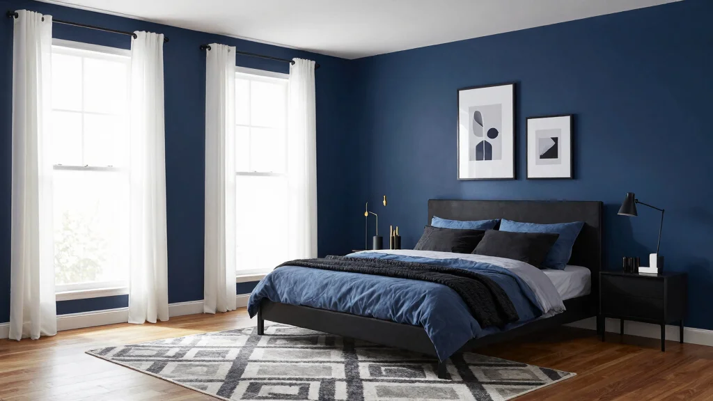 17 Blue and Black Bedroom Ideas Bold Modern Contrast