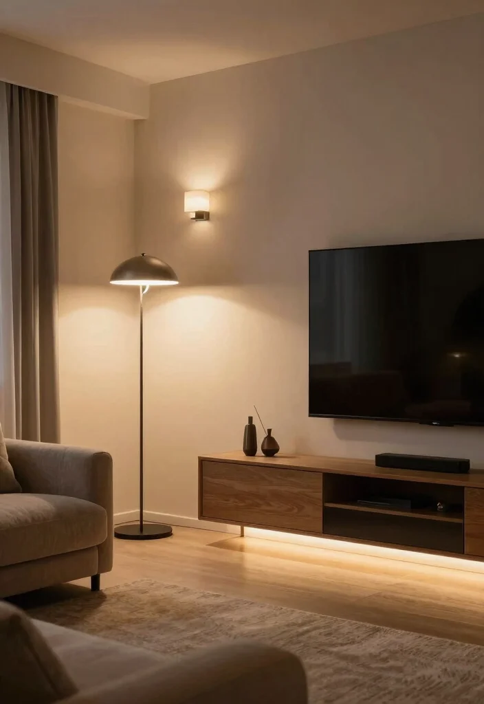 17 Entertainment Center Decor Living Room Ideas Balanced Displays - 10. Use Statement Lighting 1