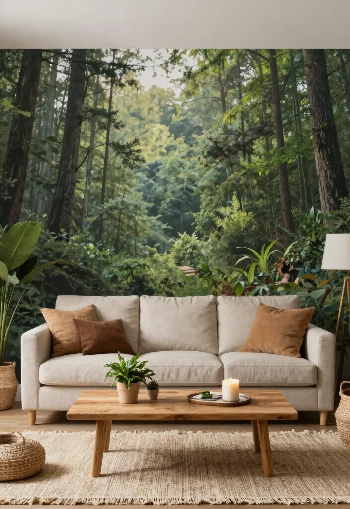 17 Feature Wall Ideas Living Room Wallpaper Statement Designs 11 17 Feature Wall Ideas Living Room Wallpaper Statement Designs - 11. Natural Landscape Murals 1