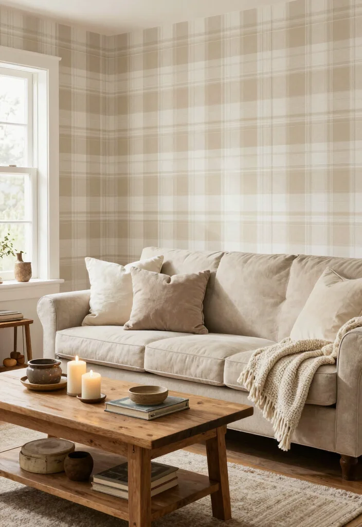 17 Feature Wall Ideas Living Room Wallpaper Statement Designs 13 17 Feature Wall Ideas Living Room Wallpaper Statement Designs - 13. Farmhouse Plaid Patterns 1