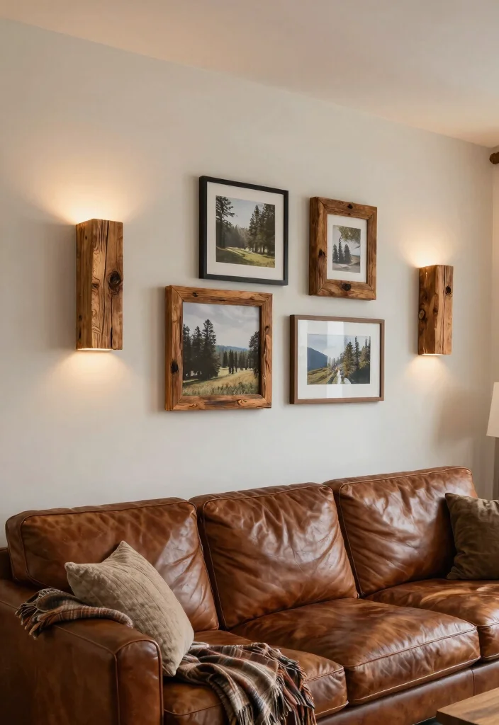 17 Living Room Wall Sconces Ideas for Elegant Layered Light - 4. Rustic Wooden Sconces 1