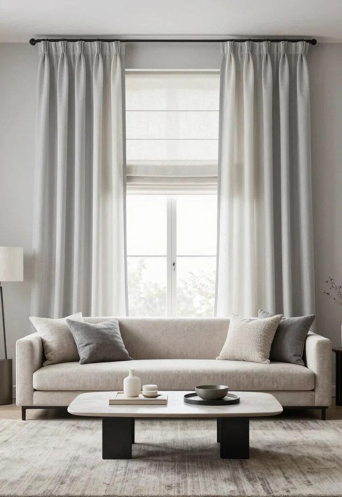 17 Roman Curtains Living Room Ideas Classic Clean Style - 7. Classic Stripes 1