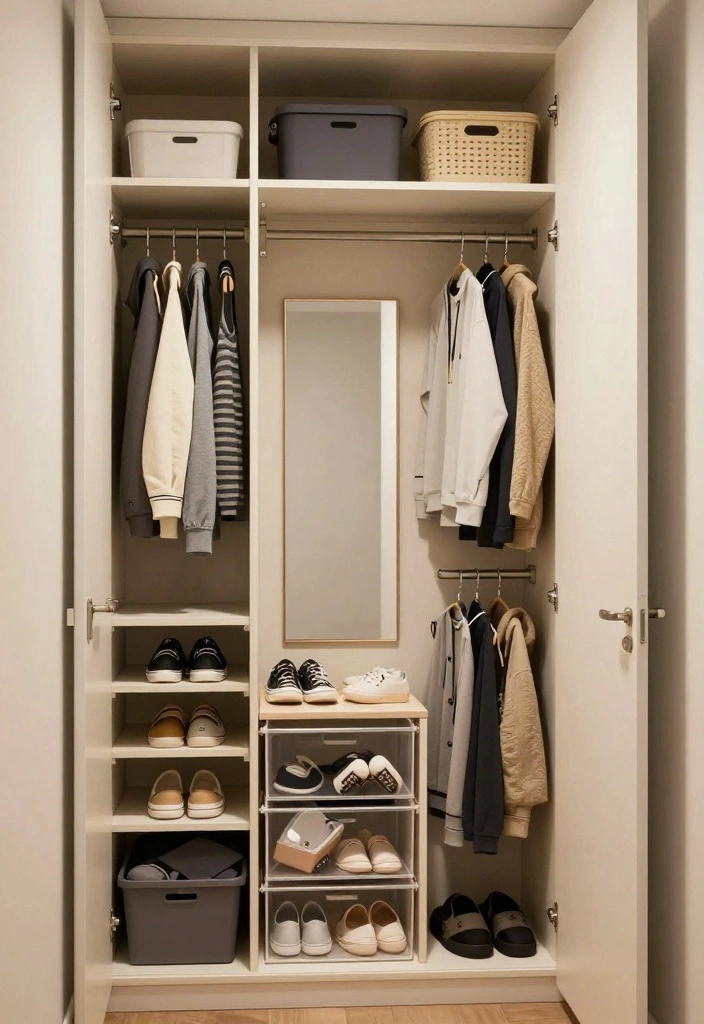 17 Shared Bedroom Ideas for Adults: Stylish Functional Living - 5. Organized Closet Systems 1