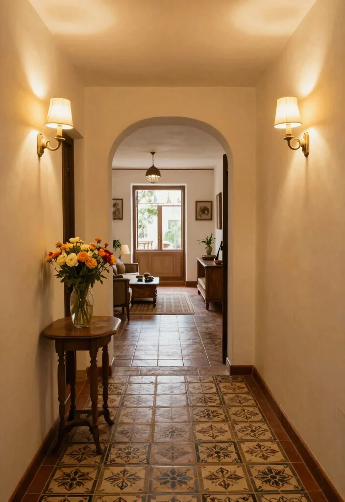 17 Spanish Style Homes Interior Decor Living Room Ideas: Warm and Classic - 17. Create a Warm Welcome with Entryways 1