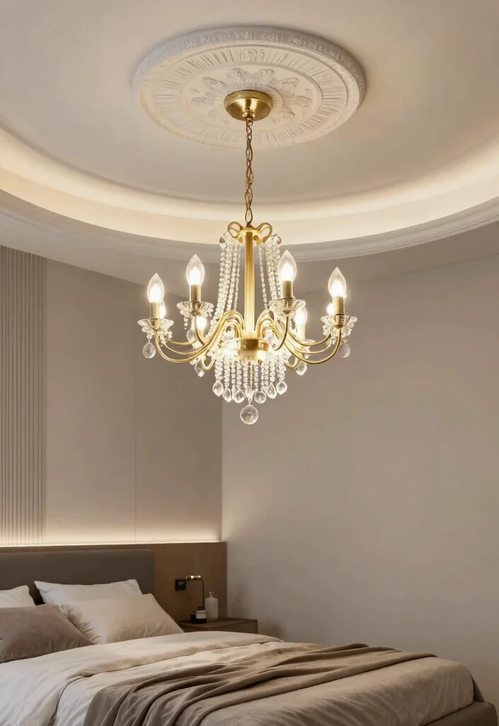 18 Bedroom Gypsum Ceiling Design Ideas for a Modern Finish 9 18 Bedroom Gypsum Ceiling Design Ideas for a Modern Finish - 9. Unique Lighting Fixtures 1