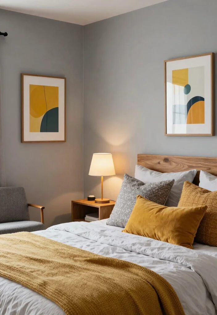 18 Colour for Bedroom Wall Ideas: Calm Stylish Palettes - 8. Misty Gray: Calm Coolness 1