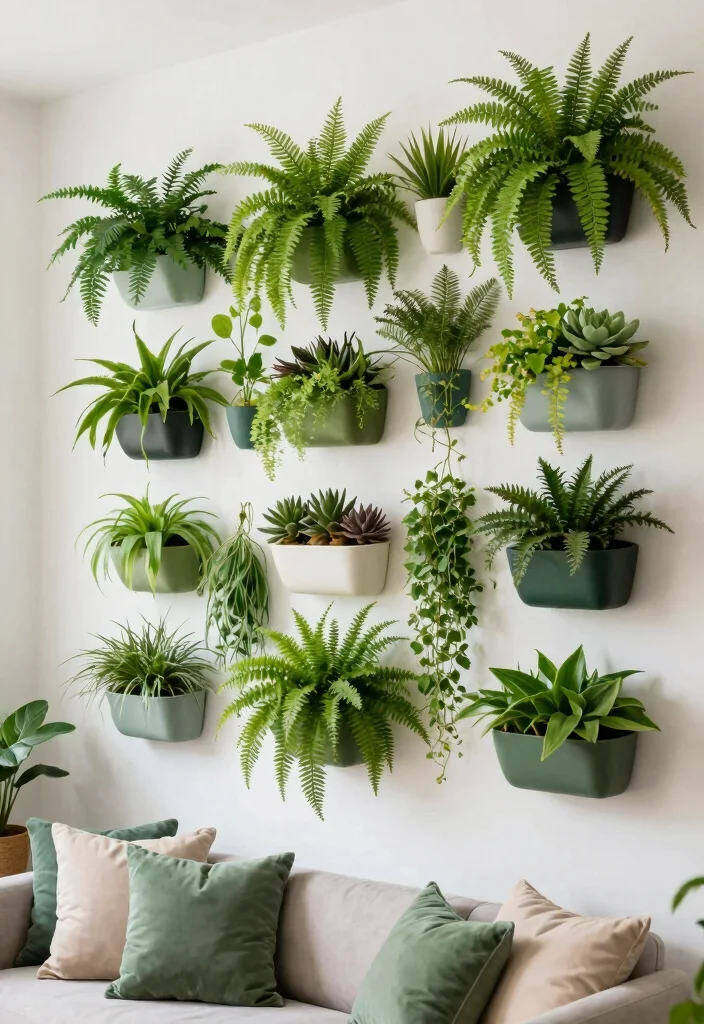 18 Double Height Living Room Wall Design Ideas Grand Impact - 3. Vertical Garden Walls 1