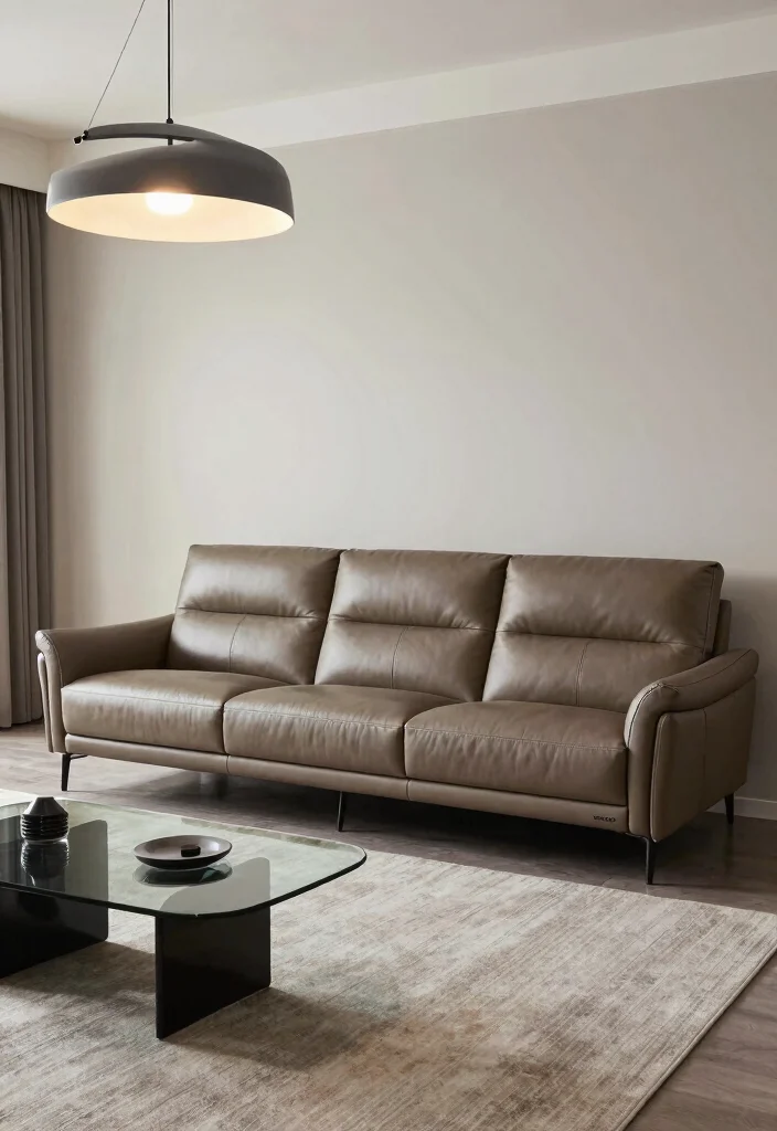 18 Leather Sofa Living Room Ideas Timeless Masculine Chic - 17. Contemporary Elegance 1
