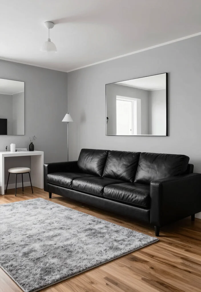 18 Leather Sofa Living Room Ideas Timeless Masculine Chic - 7. Monochrome Magic 1