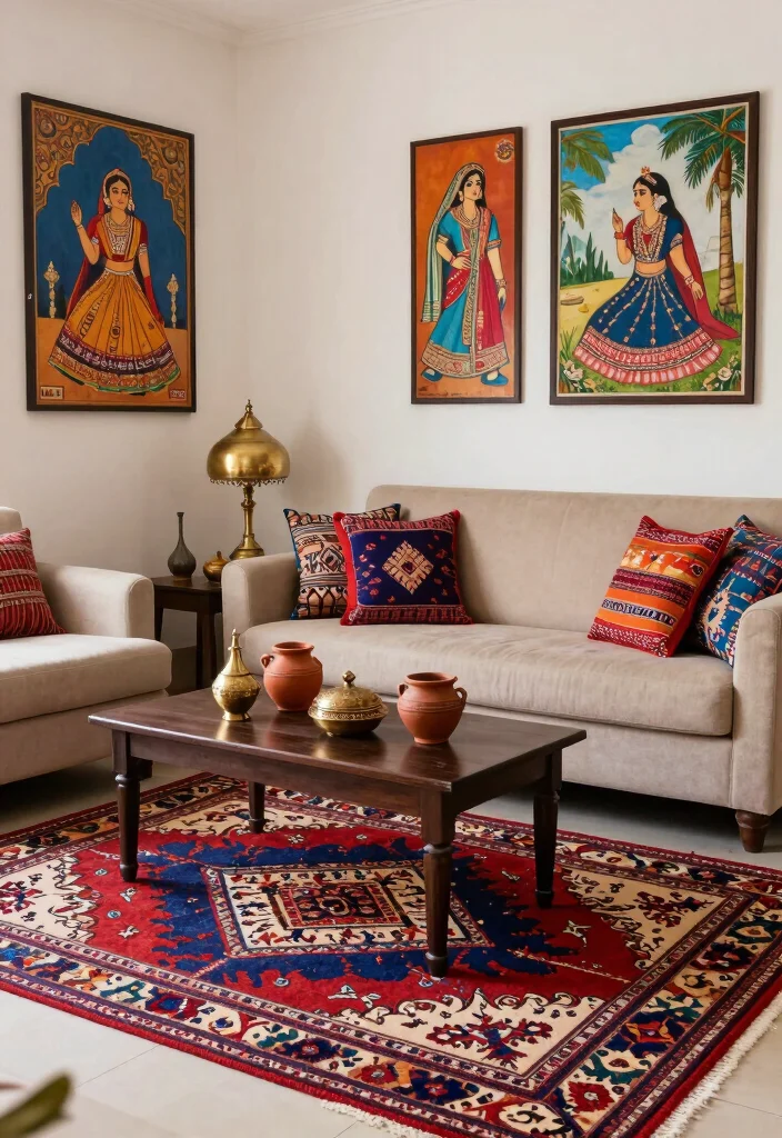 18 Small Living Room Decor Indian Apartment Ideas Smart Style - 3. Integrate Traditional Indian Elements 1