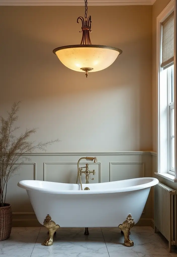27 Bathroom Chandeliers Over Tub for Glam Appeal - 15. Vintage Bowl Chandelier 1