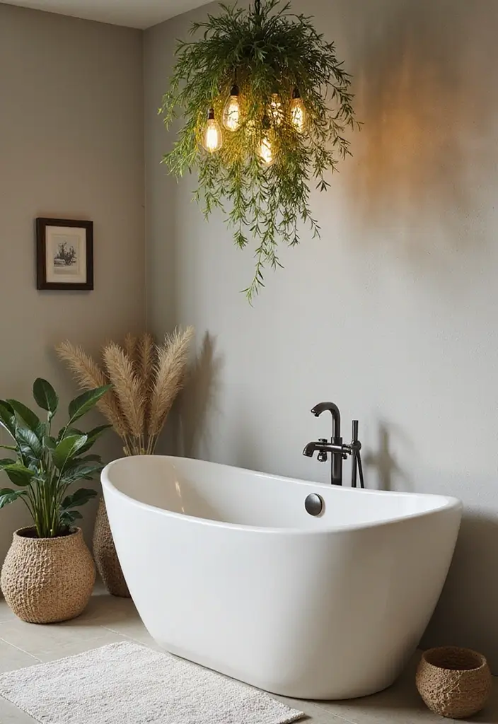 27 Bathroom Chandeliers Over Tub for Glam Appeal - 21. Nature-Inspired Chandelier 1