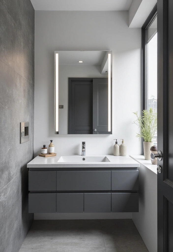 27 Bathroom Ideas Grey And White Combinations That Work - 21. Smart Technology Integration 1