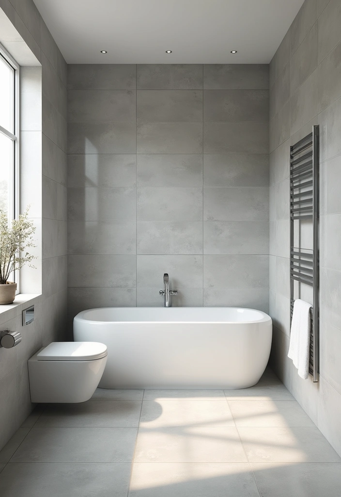 27 Bathroom Ideas Grey And White Combinations That Work - 24. Neutral Flooring 1