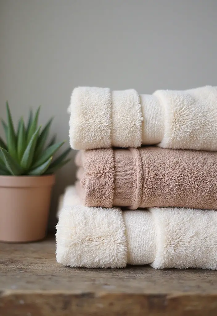 27 Bathroom Ideas Towels That Double As Decor - 1. Organic Cotton Towels 1