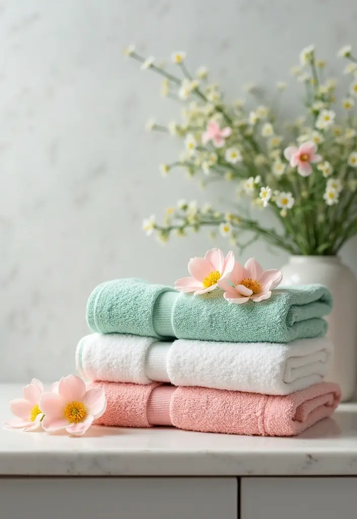 27 Bathroom Ideas Towels That Double As Decor - 14. Seasonal Towel Swaps 1