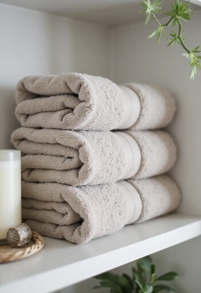 27 Bathroom Ideas Towels That Double As Decor - 2. Textured Waffle Towels 1