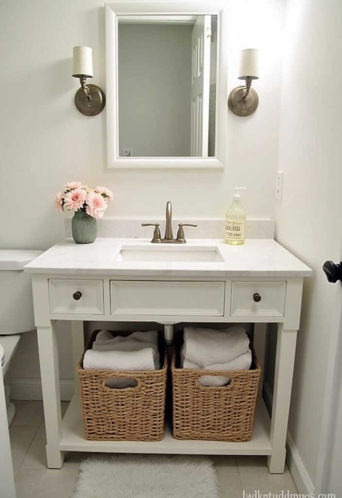 27 Bathroom Ideas Towels That Double As Decor - 25. Towel Storage Under the Sink 1