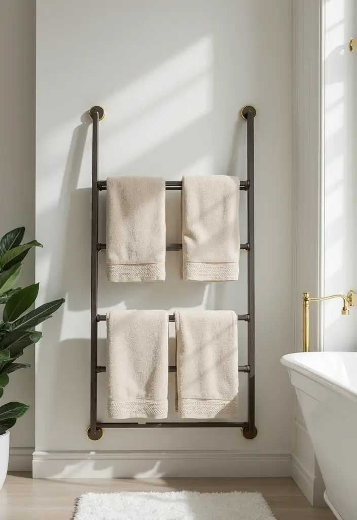 27 Bathroom Ideas Towels That Double As Decor - 26. Customized Towel Rack Designs 1