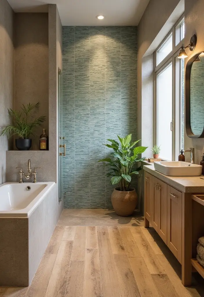 27 Bathroom Ideas Wood Floor Style And Function - 3. Eco-Friendly Bamboo Flooring 1