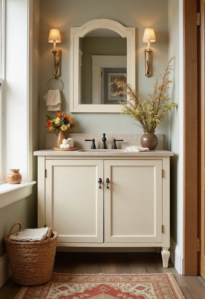 27 Colored Bathroom Vanity Ideas That Pop 104 27 Colored Bathroom Vanity Ideas That Pop - 16. Warm Almond Cream 1
