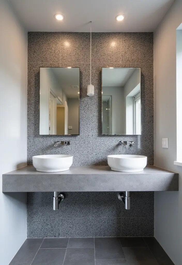27 Gray Tile Bathroom Designs That Feel Timeless - 10. Gray Tile Accent Walls 1